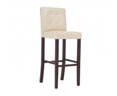 CLP Taburete de bar Burda capuchino madera cappuccino/crema con respaldo 79 cm 4 patas