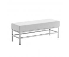 CLP Banco 3 plazas Tulip tela acero inoxidable blanco 46 cm