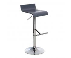 CLP Taburete Berlín hierro cromado gris sin respaldo altura regulable 58 - 80 cm