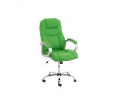 CLP Silla de oficina XXL APOLL con tapizado de cuero sintético metal verde altura regulable 47 - 56 cm