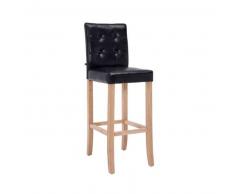 CLP Taburete de bar Burda natural madera marrón con respaldo 79 cm 4 patas