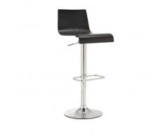 CLP Taburete Brasilia hierro cromado negro con respaldo altura regulable 58 - 80 cm