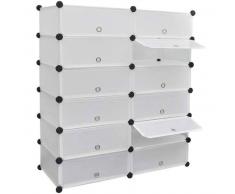 VidaXL Estante organizador de zapatos con 12 compartimientos 92x37x105 cm