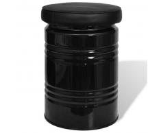VidaXL Taburete negro con depósito de almacenaje, modelo otomano