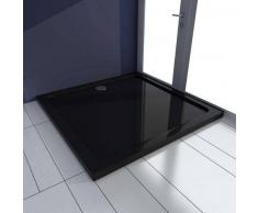 VidaXL Plato de ducha cuadrado ABS, color negro, 90 x cm