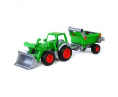Polesie Polisie Tractor con pala frontal y remolque 58x16x17 cm verde 1450657