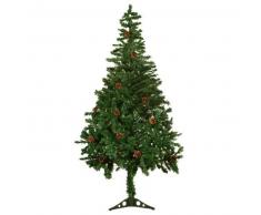 VidaXL 4,9 Pies (150 cm) Árbol De Navidad Escarchado Con Conos Del Pino