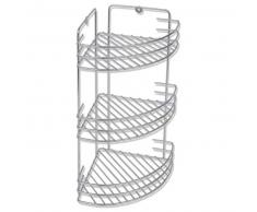 VidaXL Rinconera de baño metal con 3 estantes