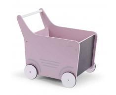 CHILDWOOD Carrito andador de madera juguete rosa WODSTRP