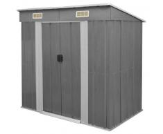 VidaXL Caseta de jardín con base gris metal