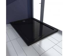 VidaXL Plato de ducha rectangular ABS, color negro, 80 x 110 cm