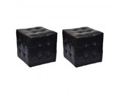 VidaXL 2 x Taburete De Forma Cubo Negro