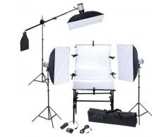 VidaXL Kit De Estudio: Mesa 3 Cajas Luz Cabezas de flash Trípodes