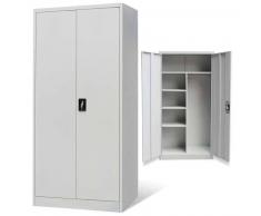 VidaXL Armario de metal tipo taquilla con 2 puertas color gris