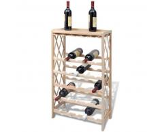 VidaXL Botellero de madera con bandeja, 25 botellas