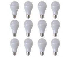 VidaXL Bombilla LED, E27, 12 unidades , blanco cálido, 7 W