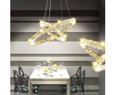 VidaXL Lámpara de Techo Cristal Doble Círculo con LED 23,6 W