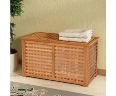 VidaXL Cesto para ropa sucia madera maciza nogal 77,5x37,5x46,5 cm