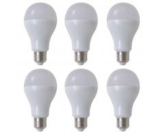 VidaXL Bombilla LED, E27, 6 unidades , blanco cálido, 9 W