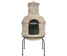 RedFire Chimenea Star Flower con parrilla arcilla de paja 86033