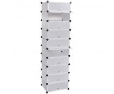 VidaXL Estante organizador de zapatos con 10 compartimientos 4x37x172cm