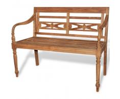 VidaXL Banco batavia de teca con 2 asientos 120 cm