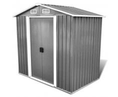 VidaXL Caseta de jardín con base 2,7 m³ gris metal
