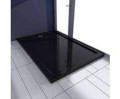 VidaXL Plato de ducha rectangular ABS, color negro, 80 x 120 cm