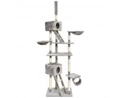 VidaXL Rascador para gatos 230-260 cm 2 casas gris