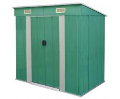 VidaXL Caseta de jardín con base verde metal