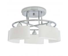 VidaXL Lámpara de techo pantalla cristal elipse 5 bombillas E14 200 W