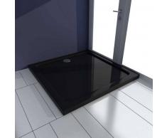 VidaXL Plato de ducha cuadrado ABS, color negro, 80 x cm