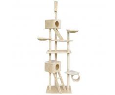 VidaXL Rascador para gatos 230-260 cm 2 casas beige