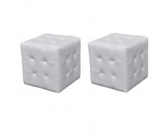 VidaXL 2 x Taburete De Forma Cubo Blanco