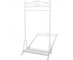 VidaXL Armario de Ropa Decorativo y Práctico Estructura Acero Blanco