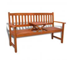 VidaXL Banco de jardín con mesa desplegable madera acacia