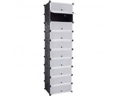 VidaXL Estante organizador zapatos 10 compartimientos 47x37x172cm