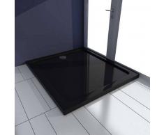 VidaXL Plato de ducha rectangular ABS, color negro, 80 x 90 cm