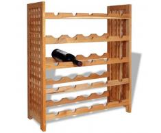 VidaXL Botellero de madera maciza nogal 64x25x76 cm