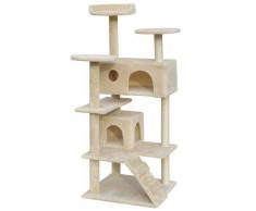 VidaXL Rascador para gatos 130 cm 2 casas beige