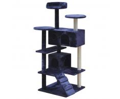 VidaXL Rascador para gatos 130 cm 2 casas azul oscuro