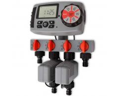 VidaXL Temporizador de riego automático con 4 estaciones 3 V