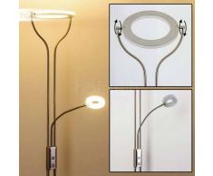 BISSET Lámpara de Pie LED Níquel-mate, 2 luces - 1500/380 Lumen - Moderno - Zona interior - 3000 Kelvin - 2 - 4 días laborables .