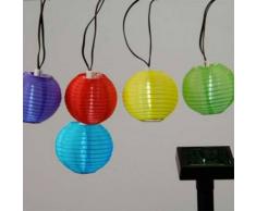 eminza Guirnalda Solar con LED con Farolillos multicolores - Blanco frío