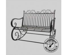 eminza Banco de jardín mecedor hierro forjado - Moreno