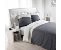eminza Funda nórdica y dos fundas para almohada (240 cm) Duoline Gris