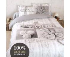 eminza Funda nórdica y dos fundas para almohada tipo cojín (240 cm) Loved