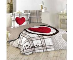 eminza Funda nórdica y dos fundas para almohada (240 cm) Love Mountain