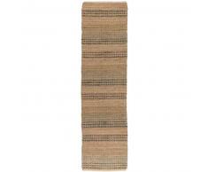 Benuta Alfombra de pasillo Seagrass Beige/Turquesa 60x230 cm