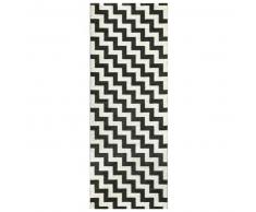 Brita Sweden Plástico Alfombra de pasillo tejido plano Gunnel Negro 70x300 cm